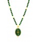 Green Moti Pendent Set, Fashionable Jewelry, Green and Gold Color 
